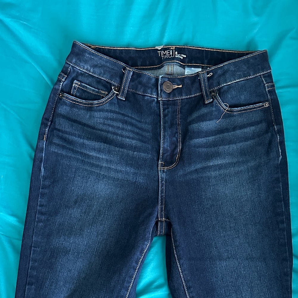 Time and Tru Women's Dark Blue High Rise Jeans